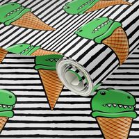 (5" scale) trex icecream cones - dinosaur icecream - black stripes C18BS