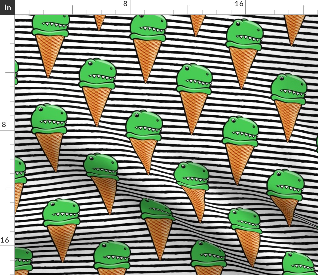 (5" scale) trex icecream cones - dinosaur icecream - black stripes C18BS