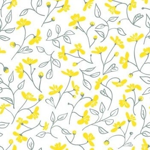 wild flowers in grey and yellow