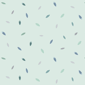 Print 3 feathers repeat autumn winter 2018-2019 boy grey blue and green 150 dpi