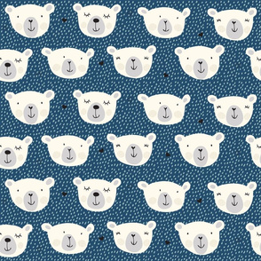 Print polarbears 1 winter 2018-2019 dark blue and snow 150 dpi