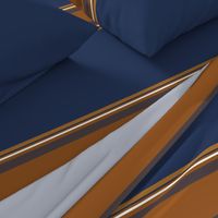 Horizontal Stripes | Brown + Navy Blue