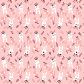 Print 6 icebears and squirrels basis repeat autumn winter 2018-2019 girl pink 150 dpi