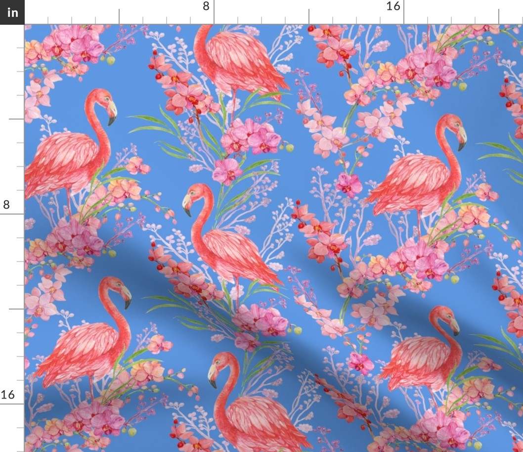 flamingos and orchids