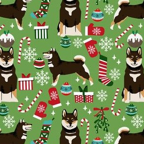 shiba xmas bt shiba inu christmas fabric, shiba inu holiday, shiba inu fabric, dog fabric, shiba inu fabric by the yard, dog fabric by the yard, cute dog fabric - green