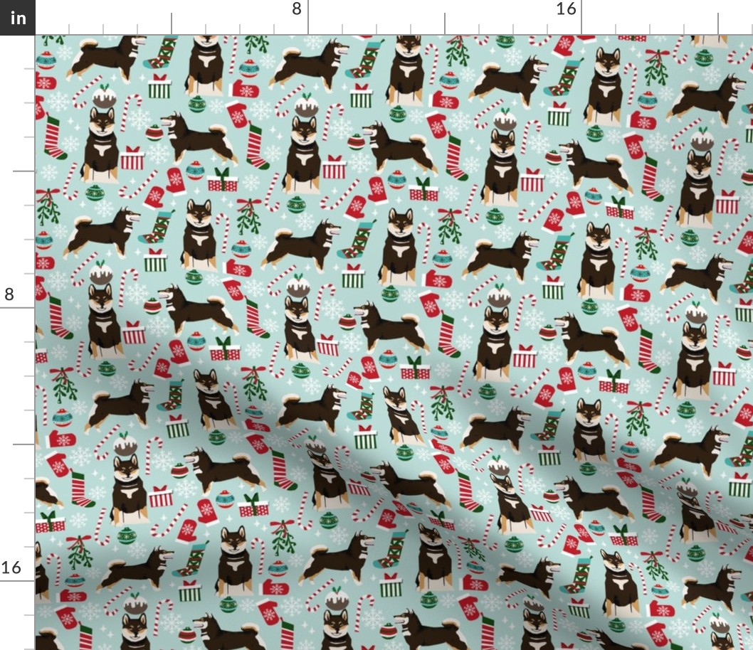 shiba inu christmas fabric, shiba inu holiday, shiba inu fabric, dog fabric, shiba inu fabric by the yard, dog fabric by the yard, cute dog fabric - blue