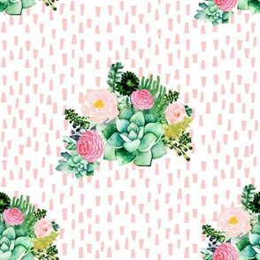 8" Cactus Florals - Pink Dashes