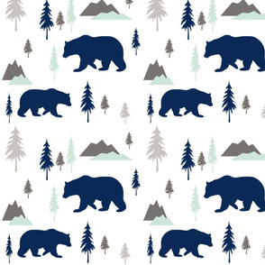 Bears mountains forest mint cool NO GOLD