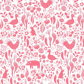 Farm Animals Pink