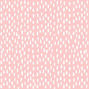 8" White Dashes - Pink Background
