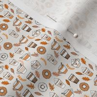 MINI pumpkin spice latte fabric coffee and donuts fall autumn traditions off-white