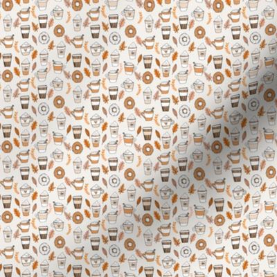 MINI pumpkin spice latte fabric coffee and donuts fall autumn traditions off-white