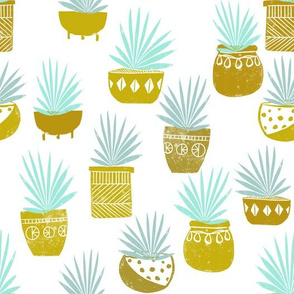 linocut plant life fabric, plants fabric, home decor fabric, linocut fabric, hand printed fabric, plants, trendy plants, 2019 trends fabric - andrea lauren - yellow