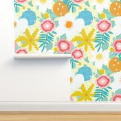 SPRING FLORAL 14' pale yellow