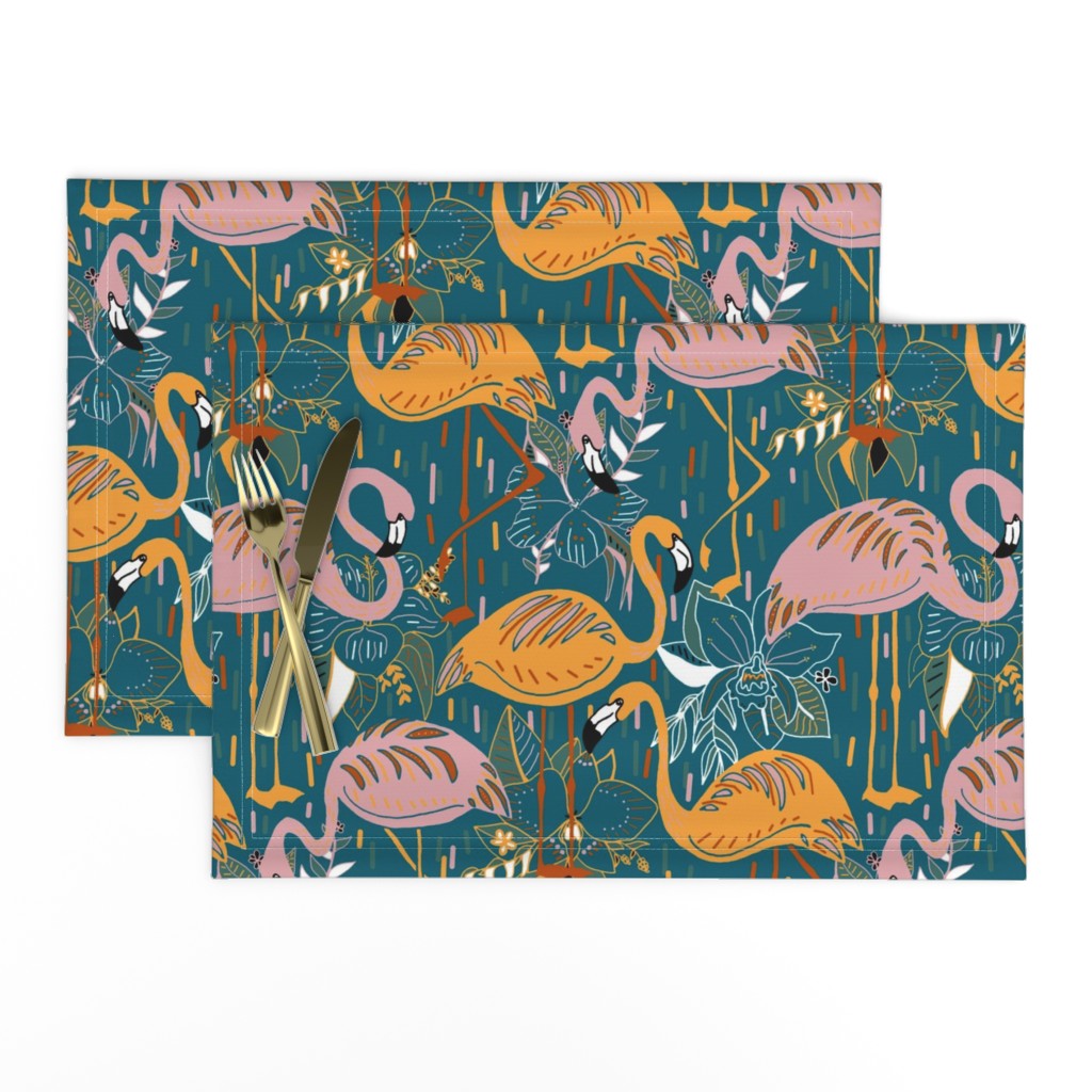 Tropical Fantasy Flamingos 