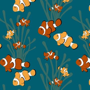 3D Lenticular Sheet Clown Fish Starfish Underwater Sea Fabric