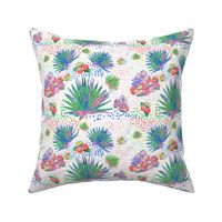 Josef Meet Lilly Tropical fabric palm palmetto guava pink