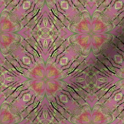 Fractal Kaleidoscope in Pink and Yellowish Green