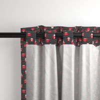 (small scale) hot cocoa - hot chocolate - red on black on grey stripes C18BS