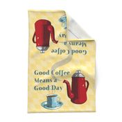 Retro Percolator Coffee Good Day Tea Towel