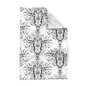 Skeleton Frog Damask - Light