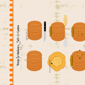 Jack-O-Lantern Recipe Tea Towel