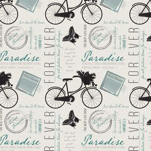  Just Around the Corner, French style, Paradise, Teal