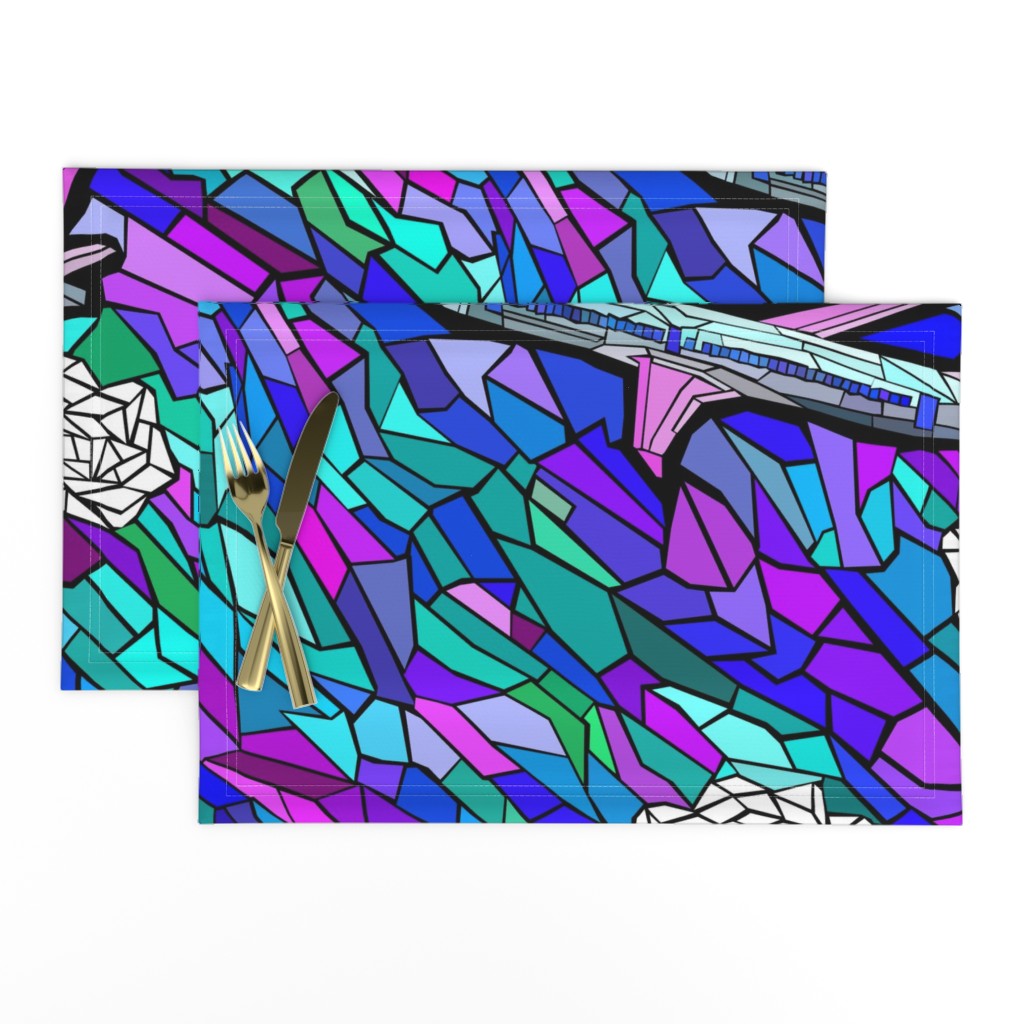 stained glass jet plane