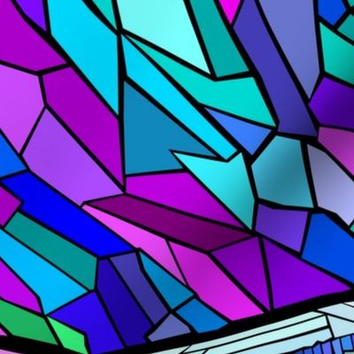 stained glass jet plane