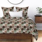 4.5” be brave quilt - green and brown