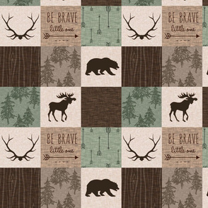 4.5” be brave quilt - green and brown