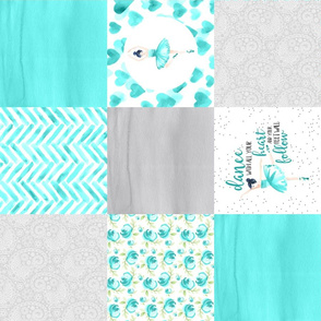 Ballerina//Teal - Wholecloth Cheater Quilt