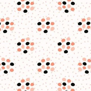 60s Style Geometric Polka Dot Circle Pattern, Seamless Vector