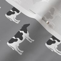 cows on grey - farm fabric C18BS