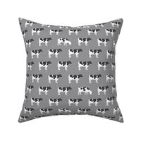 cows on grey - farm fabric C18BS