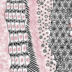 Blush & Black Kimono Abstract V6 vertical