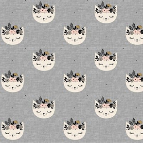 Cat  Blossom - Gray Texture small