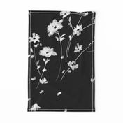 Large Breezy Hand-Painted Daisies | Black White