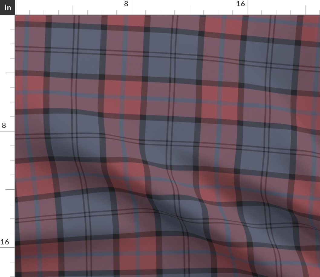 Dunbar tartan, 6", custom colorway soft red/slate