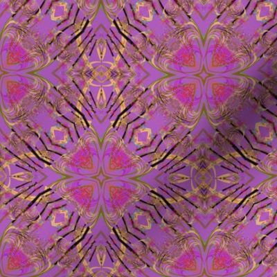 Fractal Kaleidoscope in Red-Purple and Gold