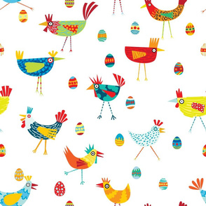 Colorful Funky Chickens