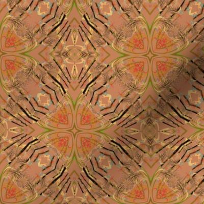 Fractal Kaleidoscope in Tan and Black