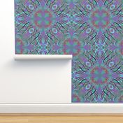 Fractal Kaleidoscope in Blue-Purple and Turquoise