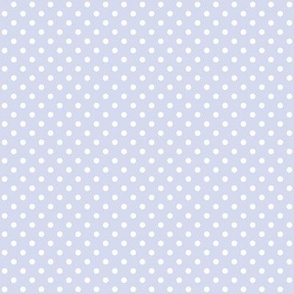 White and Pale Periwinkle Blue Polka Dots // Tiny Scale - 600 DPI