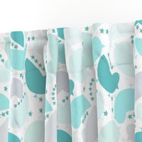 Colette’s Chicks and Stars- Mint, Aqua & Grey