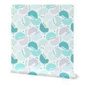 Colette’s Chicks and Stars- Mint, Aqua & Grey