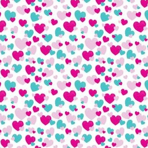 Colette's Pink & Aqua hearts