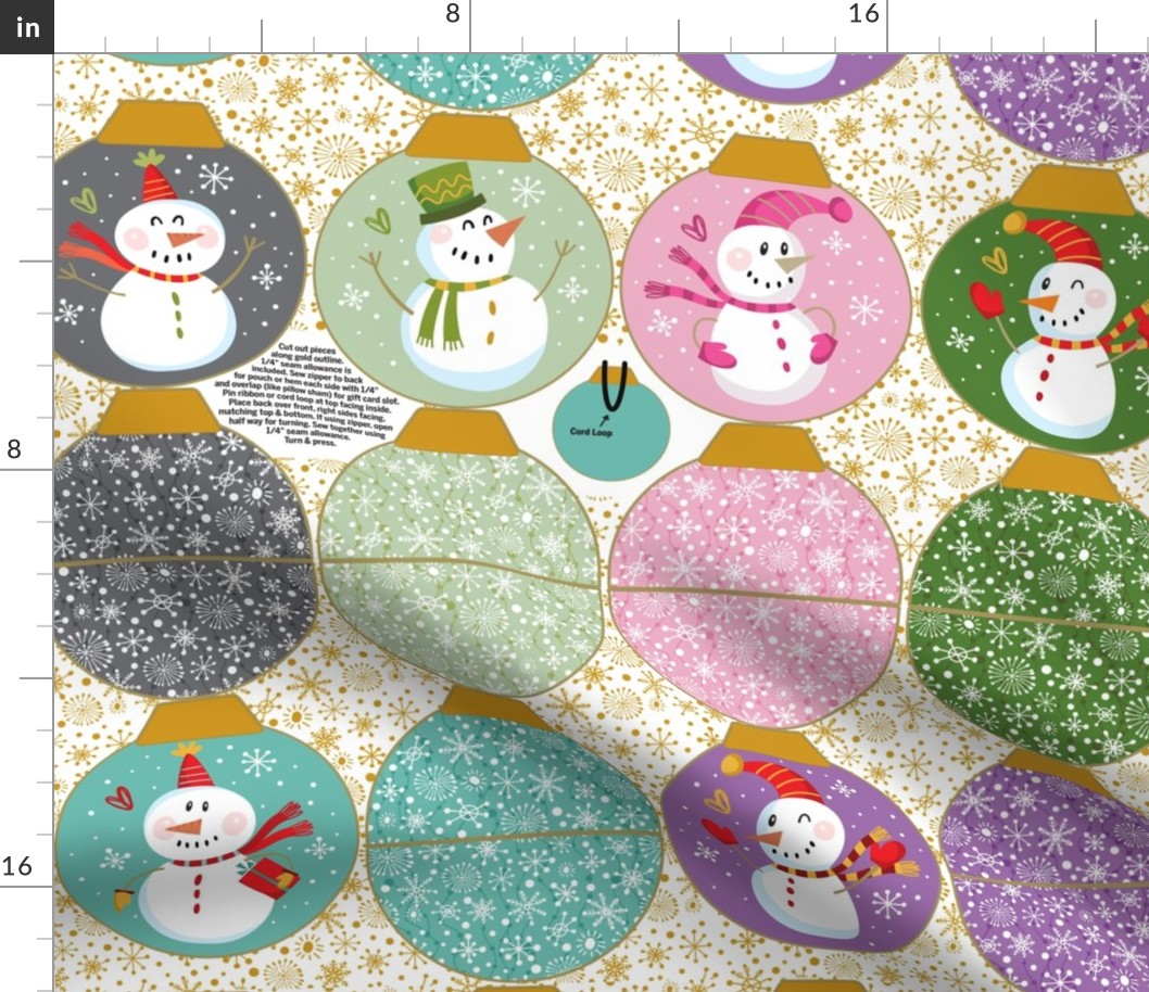 Snowmen Ornament Pouches-Mix