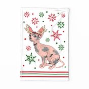 Tea Towel Sphynx Reindeer 