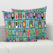 Colorful Funky Oval Geometric Mid Century Modern Design